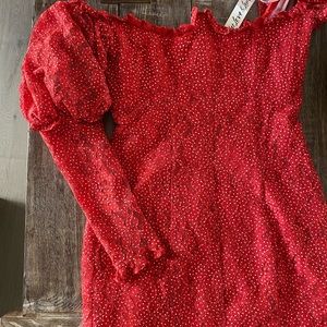 For Love and Lemons clarisse off shoulder mini dress